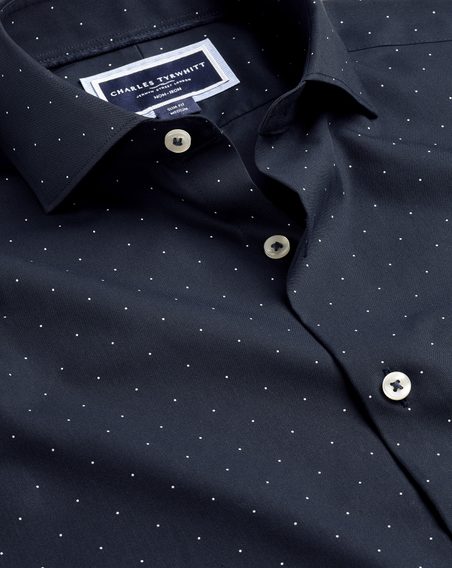 Charles Tyrwhitt Non-Iron Stretch Floral Print Shirt — Navy