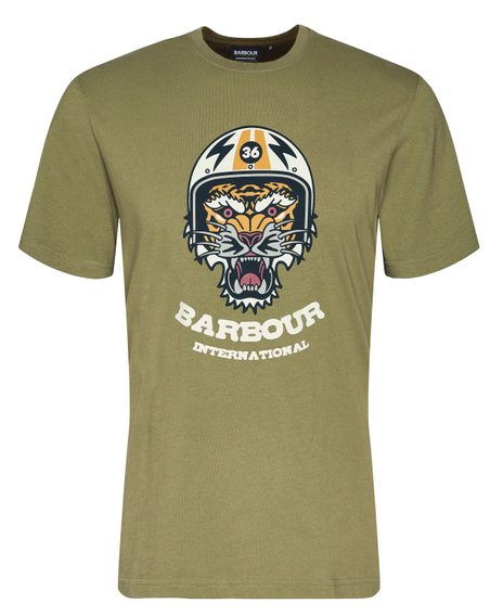 Barbour International Socket Graphic T-Shirt — Olive Branch