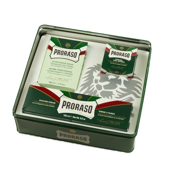 Klasický darčekový set na holenie Proraso Green - osviežujúci (eukalyptus)