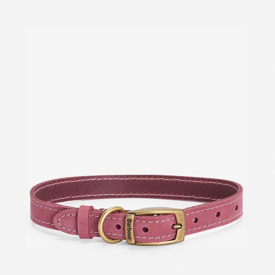 Barbour Leather Dog Collar — Classic Pink