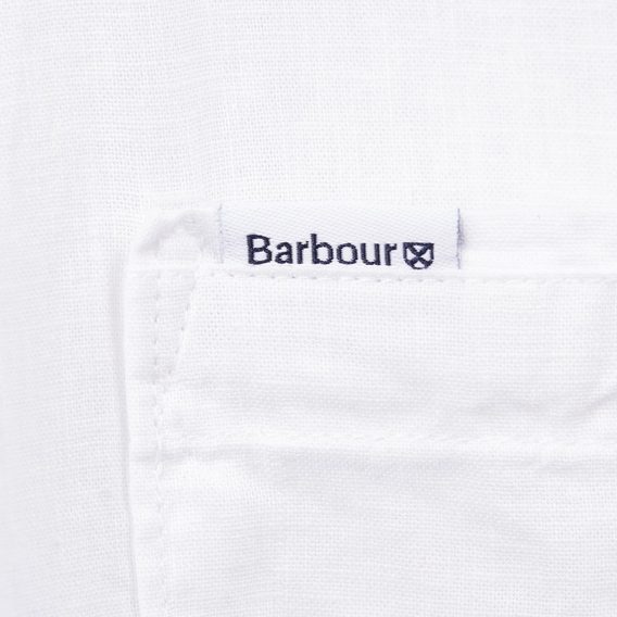Letná košeľa Barbour Nelson z ľanu a bavlny - White