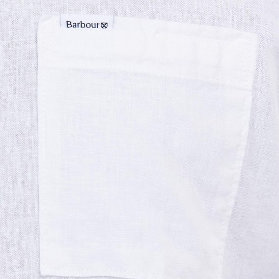 Letná košeľa Barbour Nelson z ľanu a bavlny - White