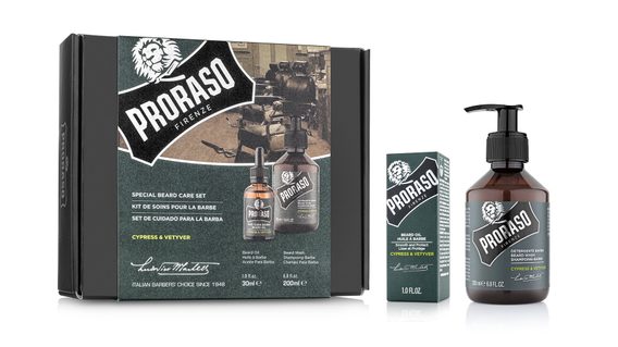 Darčekový set oleja a mydla na bradu Proraso Cypress & Vetyver