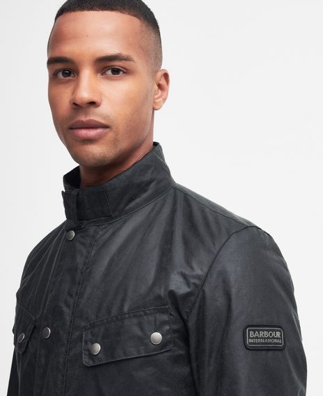 Barbour International Duke Wax Jacket — Sage