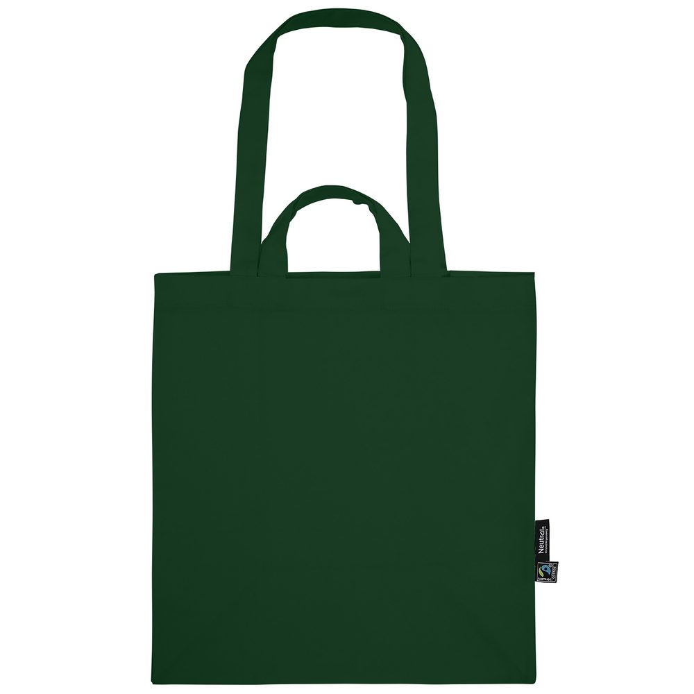 Neutral Nákupná taška so 4 uškami z organickej Fairtrade bavlny - Fľaškovo zelená