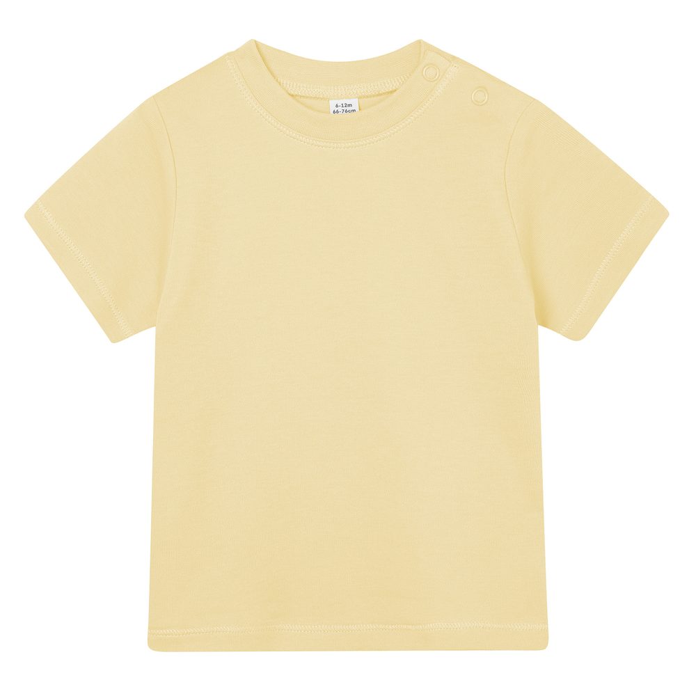 Babybugz Jednofarebné dojčenské tričko - Jemne žltá | 0-3 mesiacov