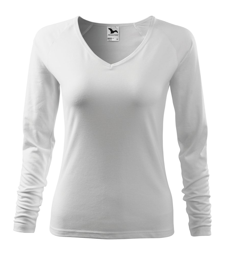 MALFINI Dámske tričko s dlhým rukávom Elegance - Biela | XXXL