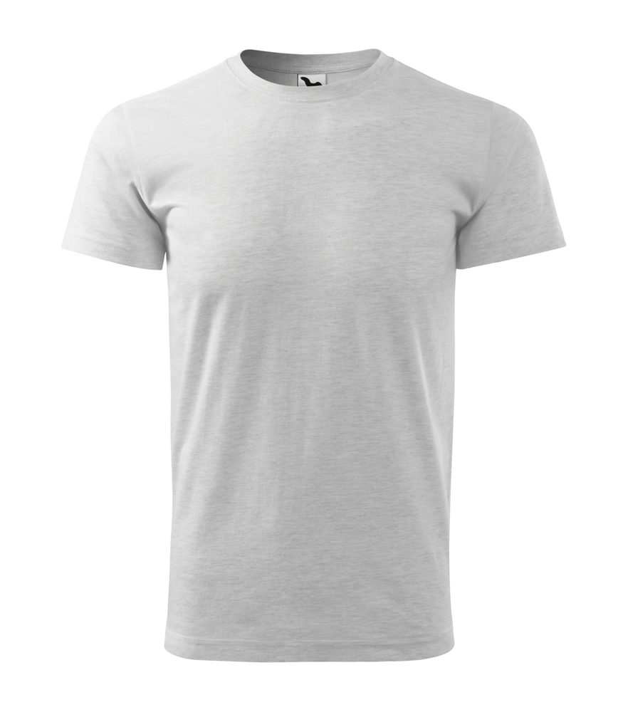 MALFINI Pánské tričko Basic - Světle šedý melír | XXXL