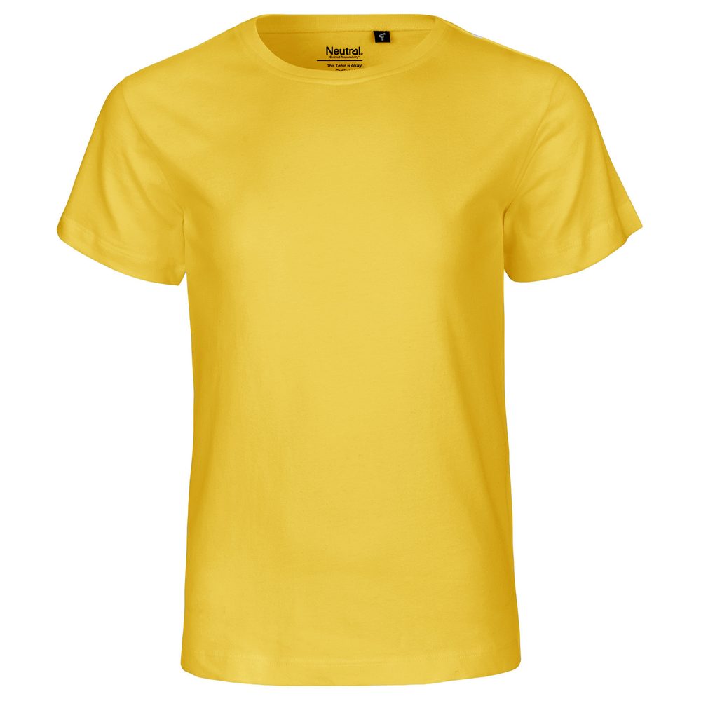 Neutral Detské tričko s krátkym rukávom z organickej Fairtrade bavlny - Žltá | 152/158