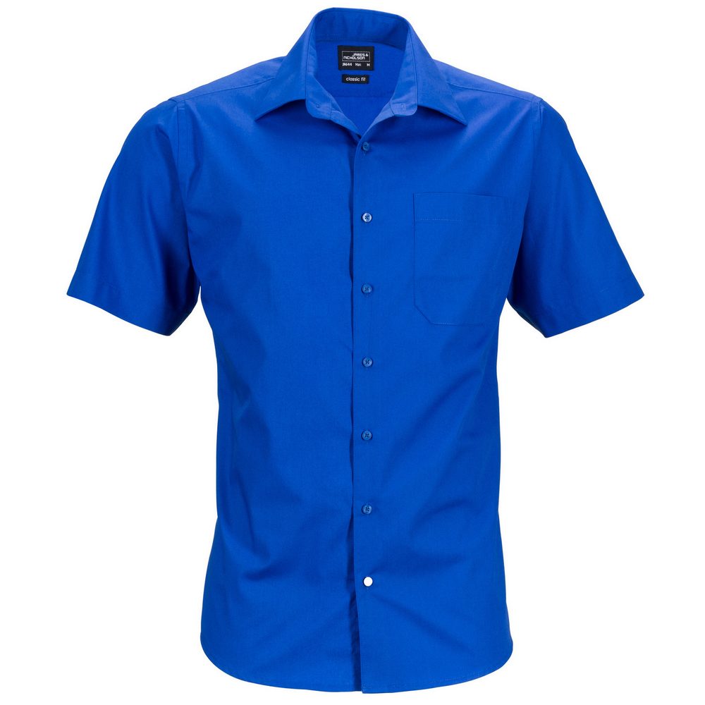James & Nicholson Pánská košile s krátkým rukávem JN644 - Královská modrá | L