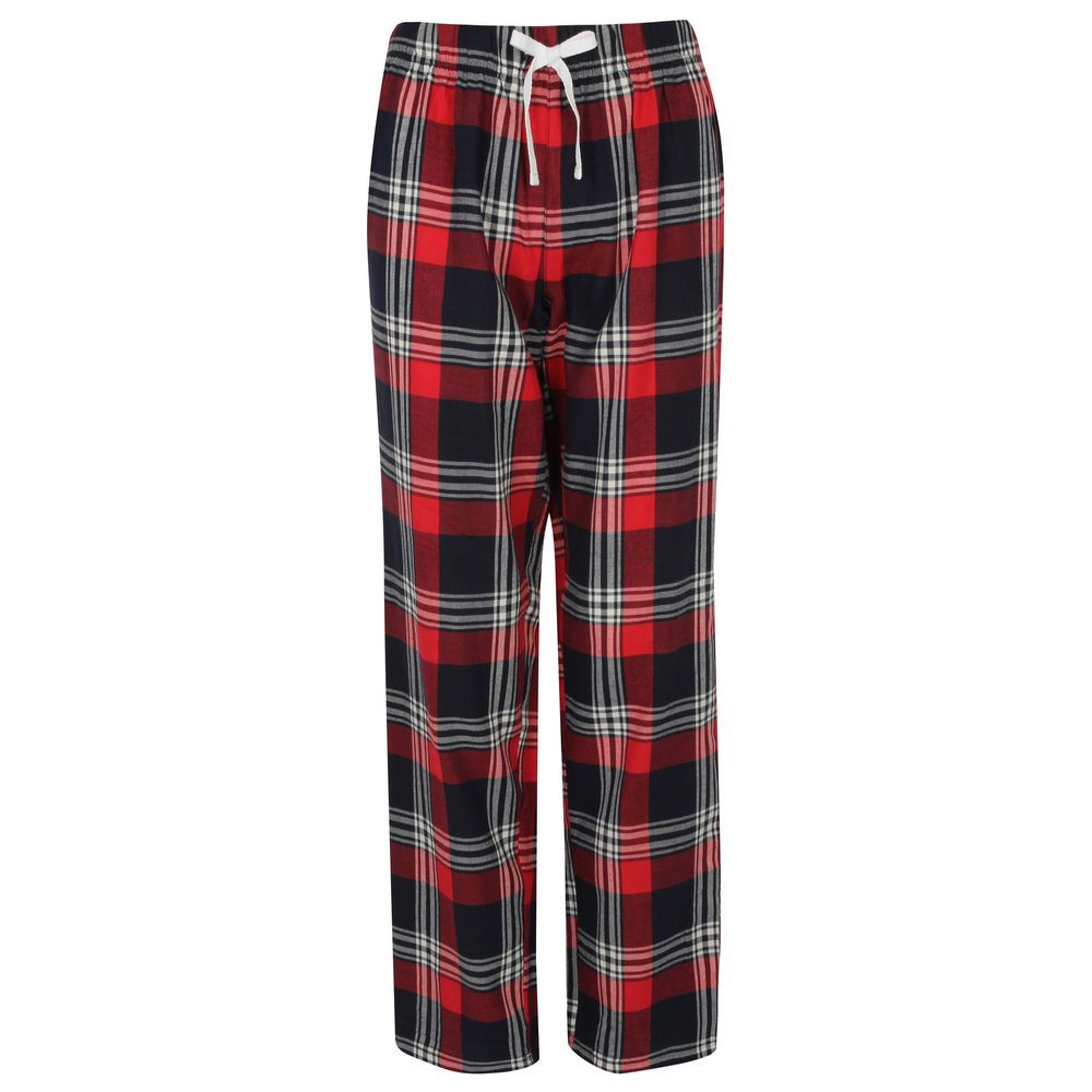 SF (Skinnifit) Dámské flanelové pyžamové kalhoty - Červená / tmavě modrá | S