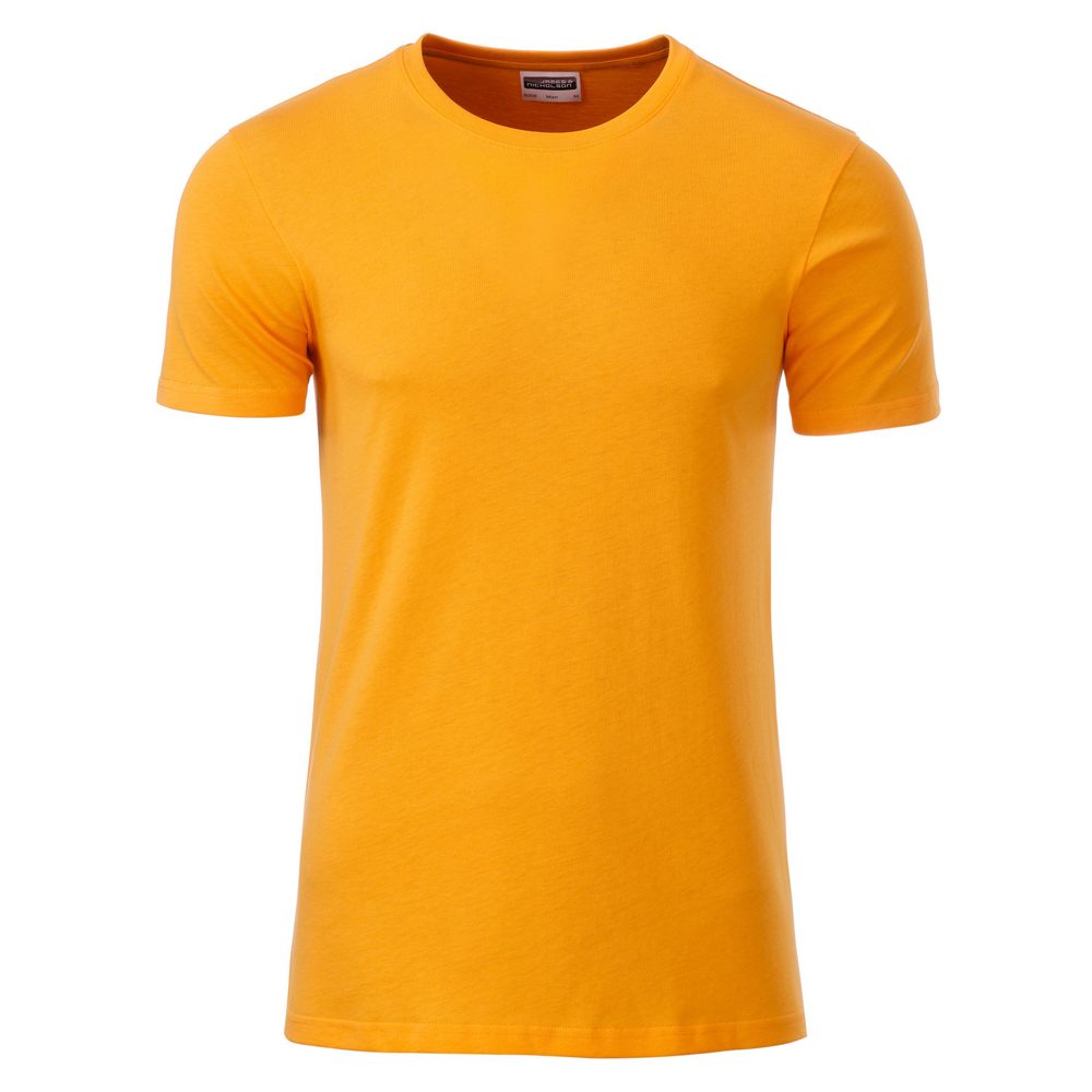 James & Nicholson Klasické pánské tričko z biobavlny 8008 - Zlatě žlutá | XXL