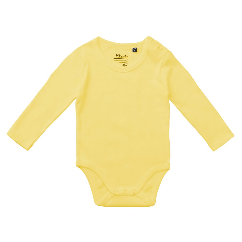 Neutral Dětské body s dlouhým rukávem z organické Fairtrade bavlny - Dusty yellow | 68