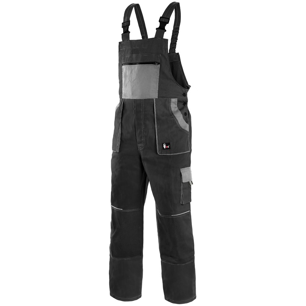 Canis (CXS) Pracovné nohavice s náprsenkou CXS LUXY ROBIN - Čierna / šedá | 46