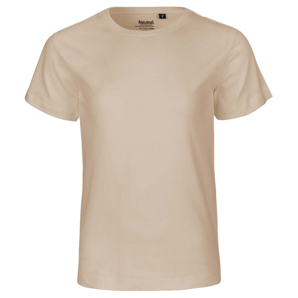 Neutral Dětské tričko s krátkým rukávem z organické Fairtrade bavlny - Písková | 128/134