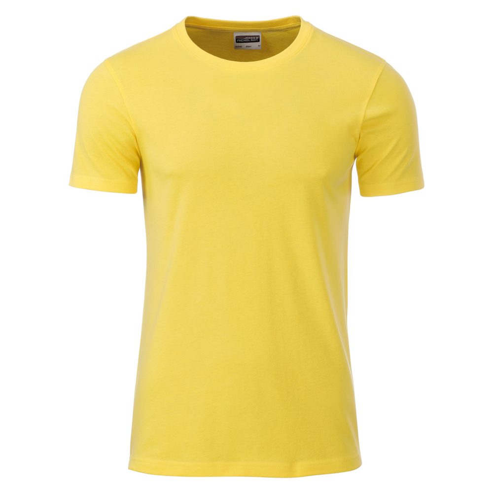 James & Nicholson Klasické pánske tričko z biobavlny 8008 - Žltá | XL