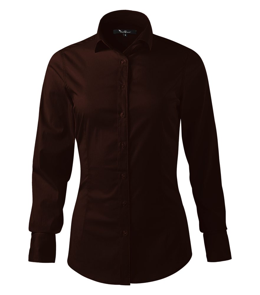 MALFINI Dámska košeľa s dlhým rukávom Dynamic - Kávová | XL