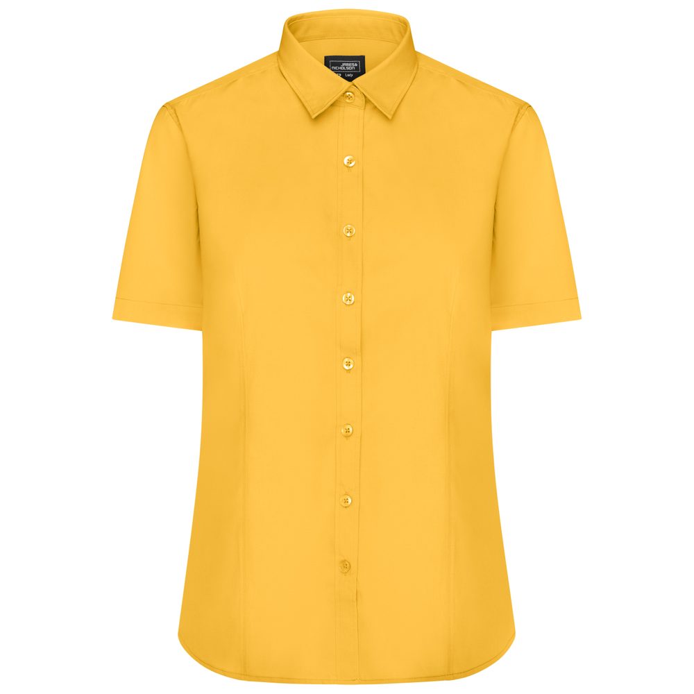 James & Nicholson Dámska košeľa s krátkym rukávom JN679 - Žltá | XXL