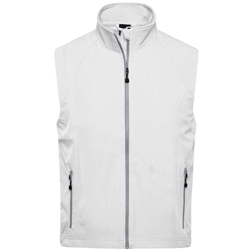 James & Nicholson Pánská softshellová vesta JN1022 - Off-white | L