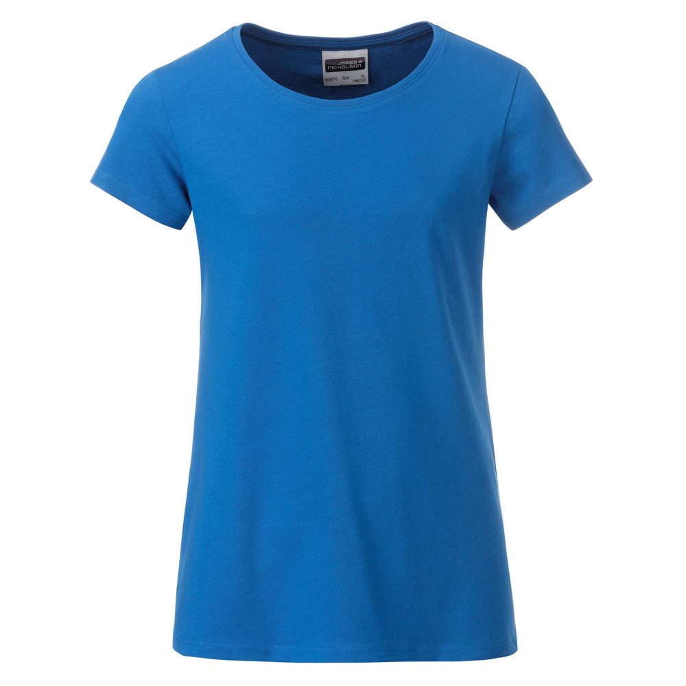 James & Nicholson Klasické dievčenské tričko z biobavlny 8007G - Kobaltová | XL