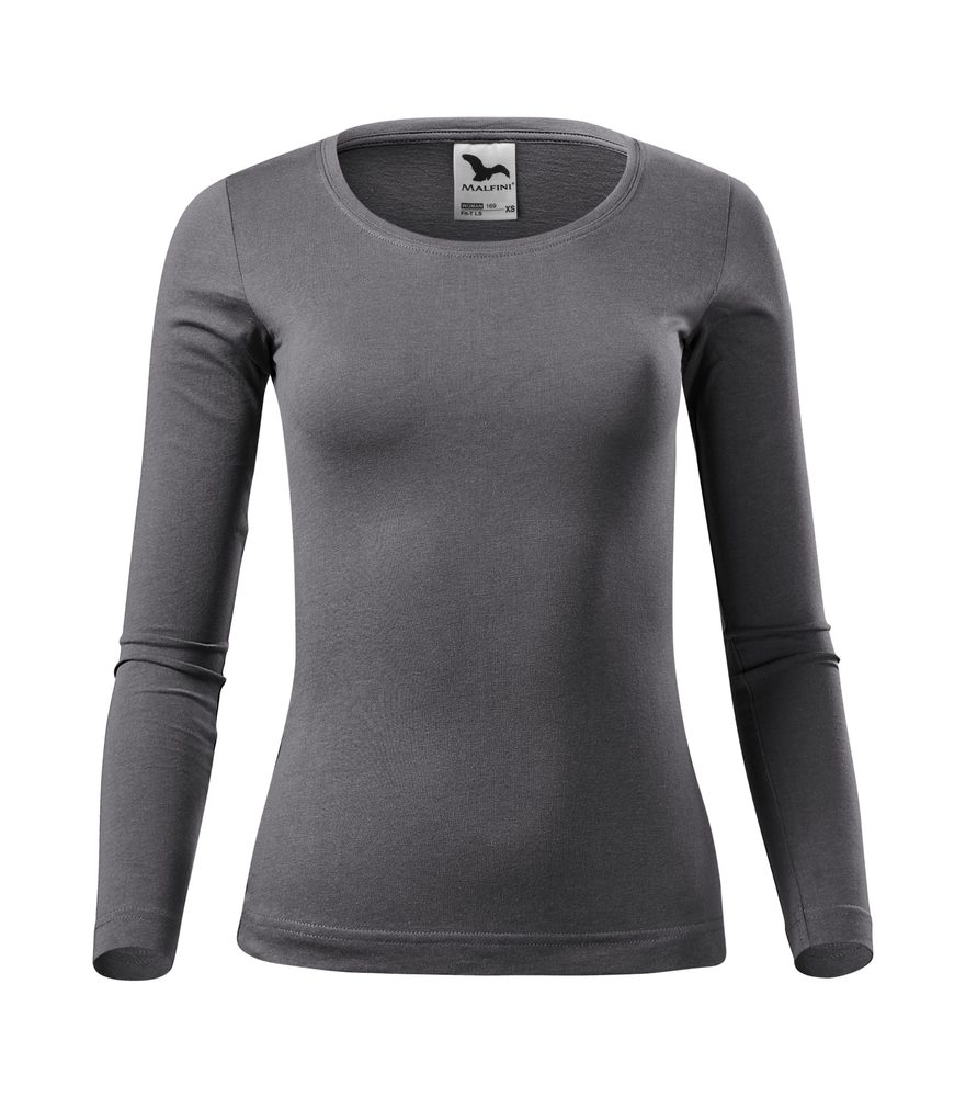 MALFINI Dámské tričko s dlouhým rukávem Fit-T Long Sleeve - Ocelově šedá | M