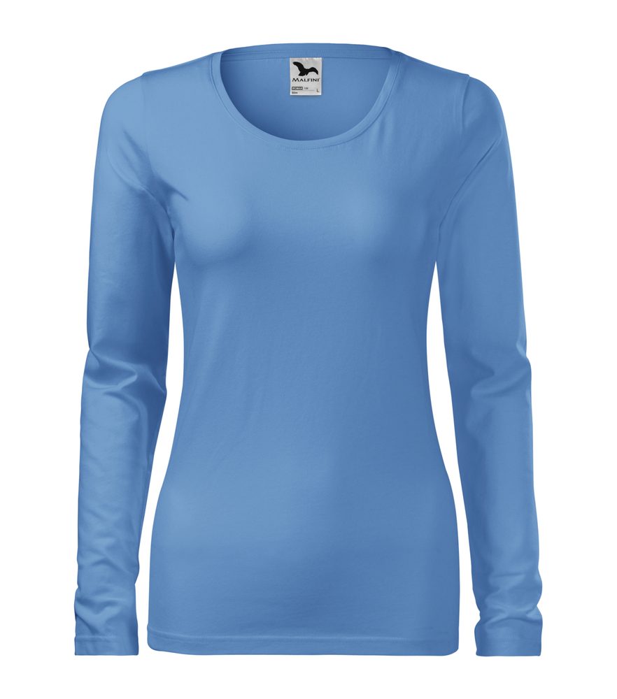 MALFINI Dámske tričko s dlhým rukávom Slim - Nebesky modrá | XXL