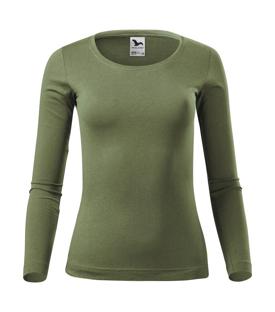 MALFINI Dámské tričko s dlouhým rukávem Fit-T Long Sleeve - Khaki | M