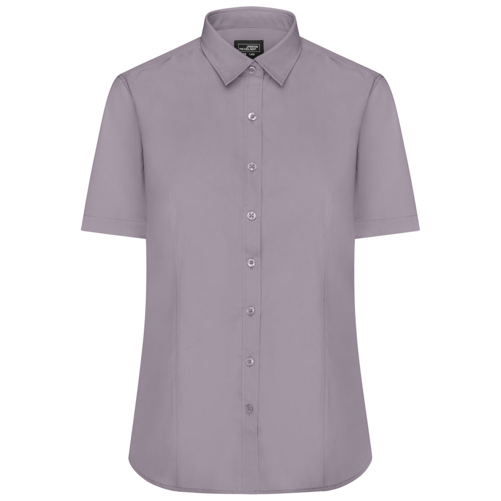 James & Nicholson Dámská košile s krátkým rukávem JN679 - Ocelová | L