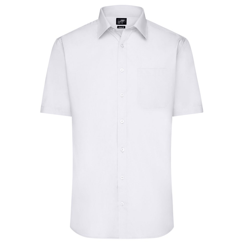 James & Nicholson Pánská košile s krátkým rukávem JN680 - Bílá | M