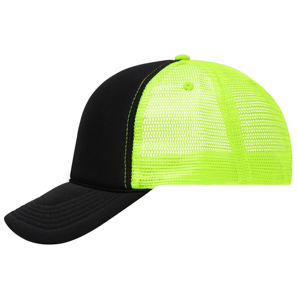 Myrtle Beach Retro kšiltovka trucker MB6550 - Černá / neonově žlutá