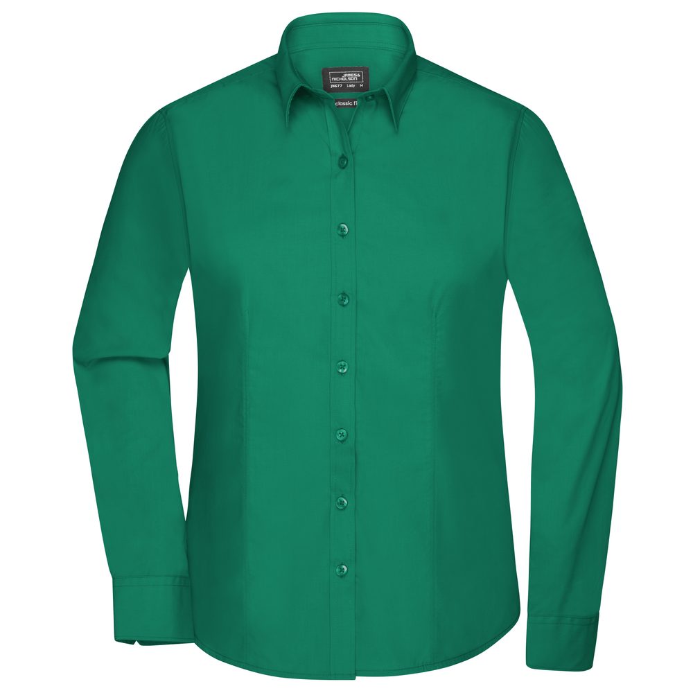 James & Nicholson Dámska košeľa s dlhým rukávom JN677 - Írska zelená | XS