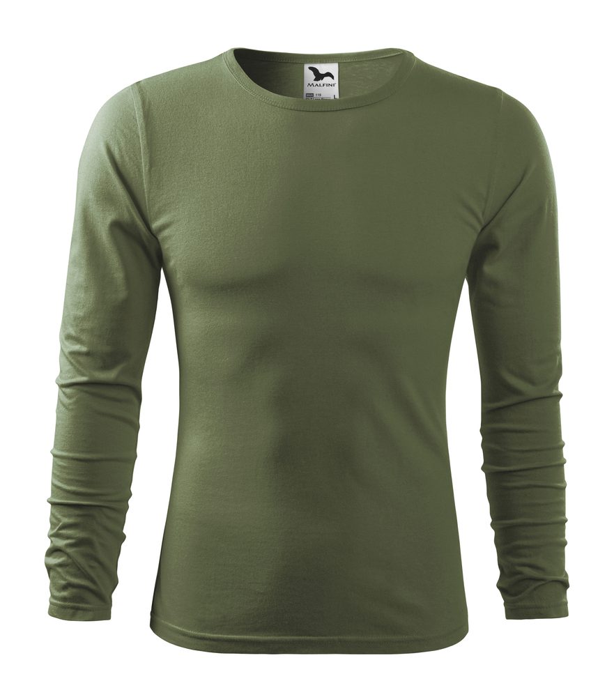 MALFINI Pánské tričko s dlouhým rukávem Fit-T Long Sleeve - Khaki | L