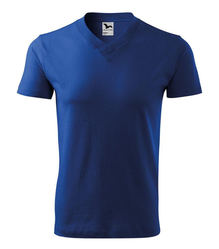 MALFINI Tričko V-neck - Královská modrá | M