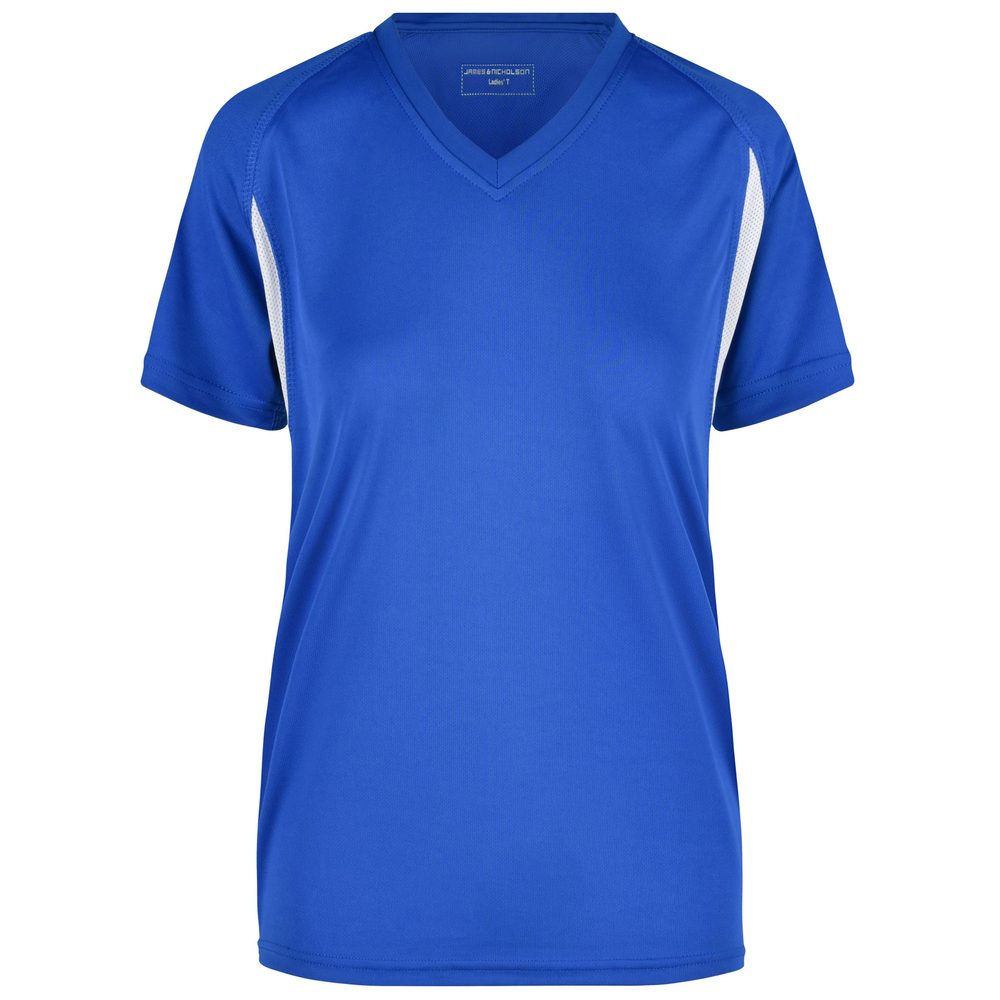 James & Nicholson Dámske športové tričko s krátkym rukávom JN316 - Kráľovská modrá / biela | XL