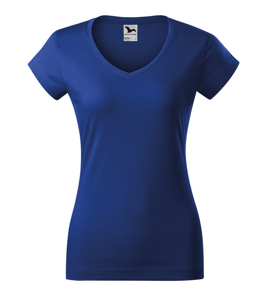 MALFINI Dámské tričko Fit V-neck - Královská modrá | XL