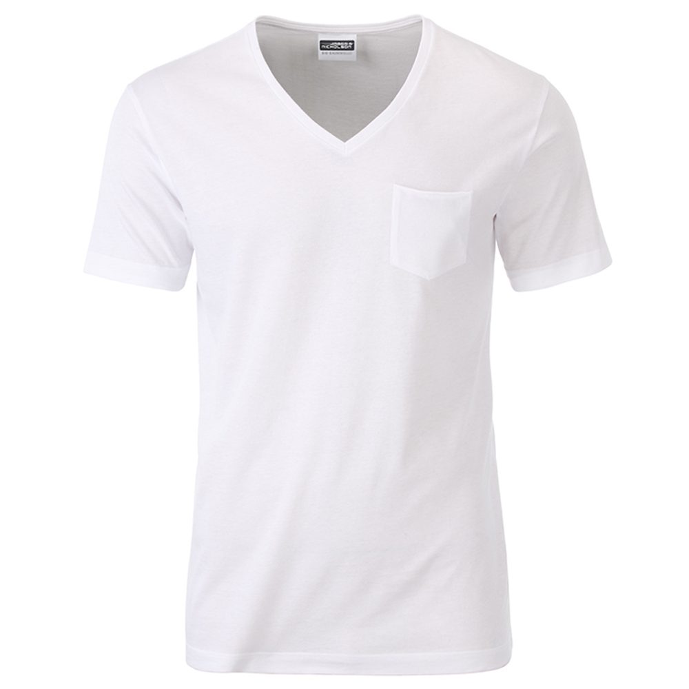 James & Nicholson Pánské tričko z biobavlny 8004 - Bílá | XXL