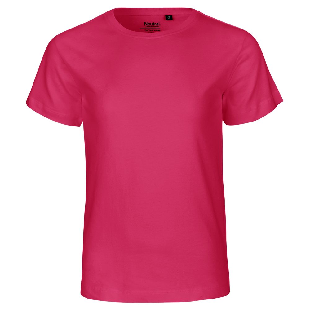 Neutral Dětské tričko s krátkým rukávem z organické Fairtrade bavlny - Růžová | 128/134