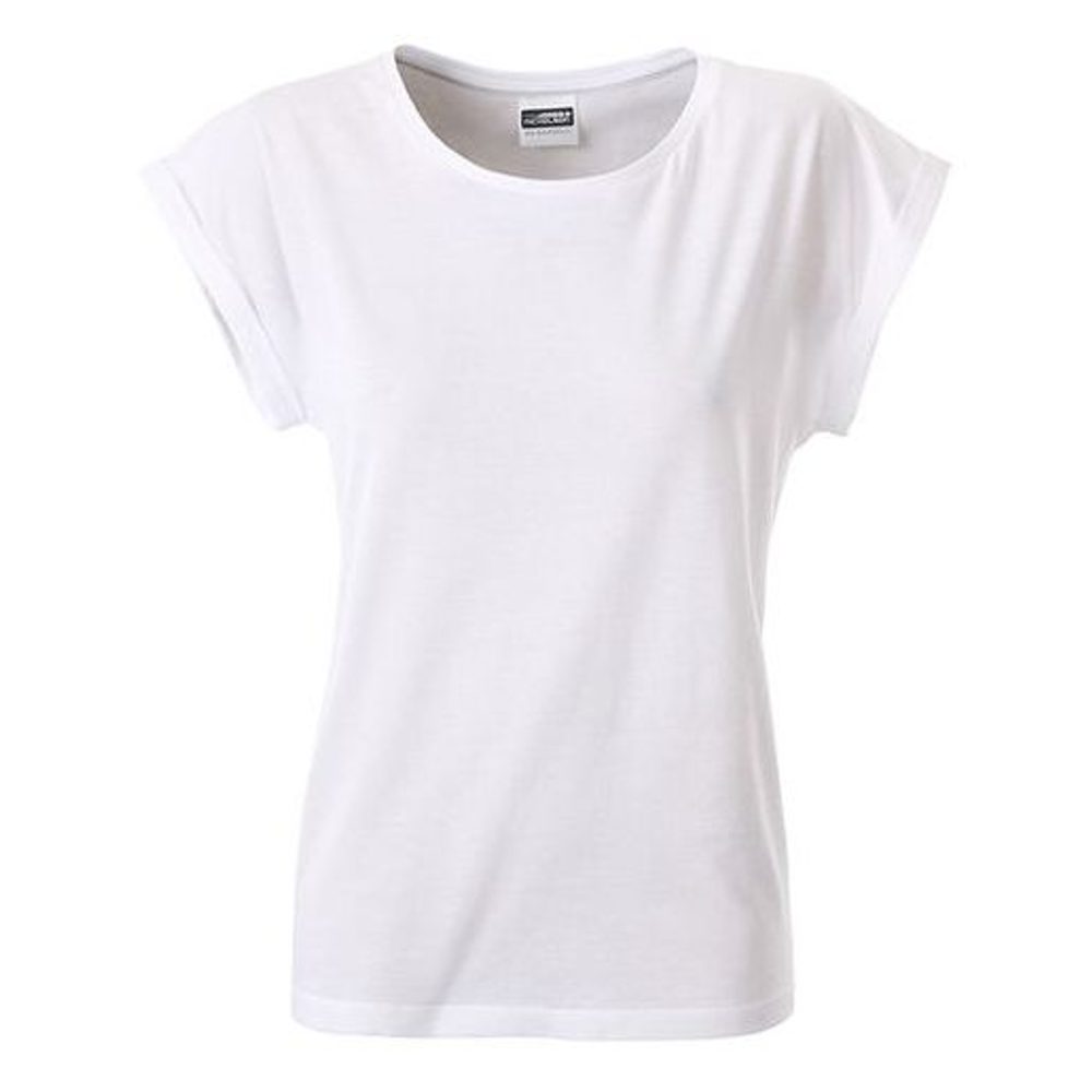 James & Nicholson Dámské ležérní tričko z biobavlny 8005 - Bílá | XS