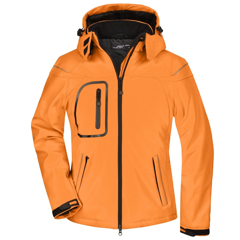 James & Nicholson Zimní dámská softshellová bunda JN1001 - Oranžová | XL