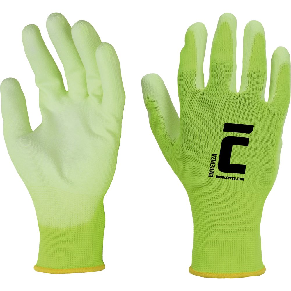 Cerva Polomáčané pracovné rukavice EMBERIZA - Reflexná žltá | 10