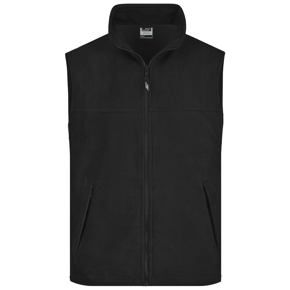 James & Nicholson Pánská fleecová vesta JN045 - Černá | XXXXL
