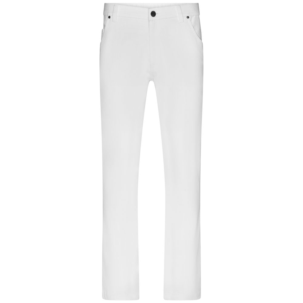 James & Nicholson Pánské bílé strečové kalhoty JN3002 - Bílá | 48