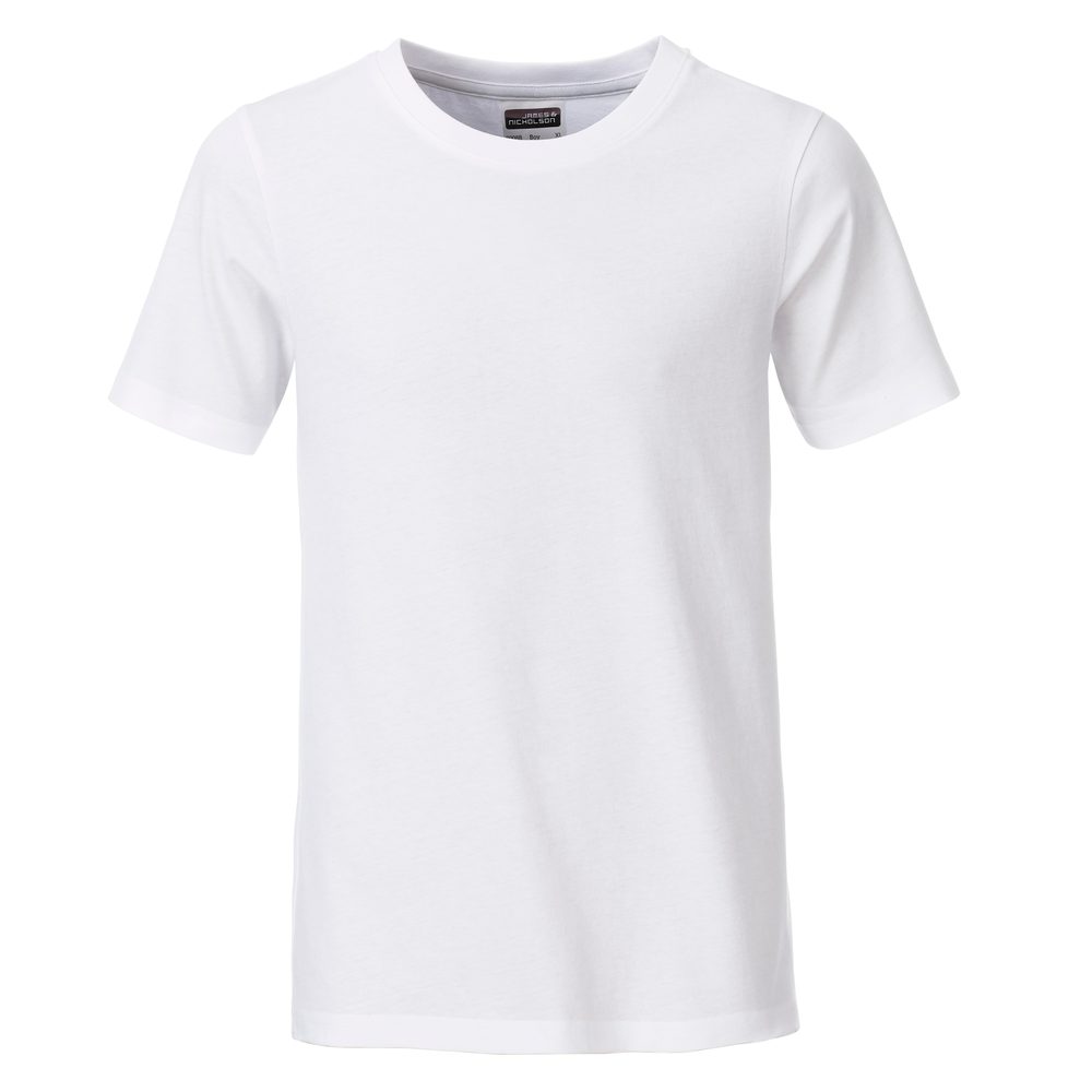 James & Nicholson Klasické chlapecké tričko z biobavlny 8008B - Bílá | L