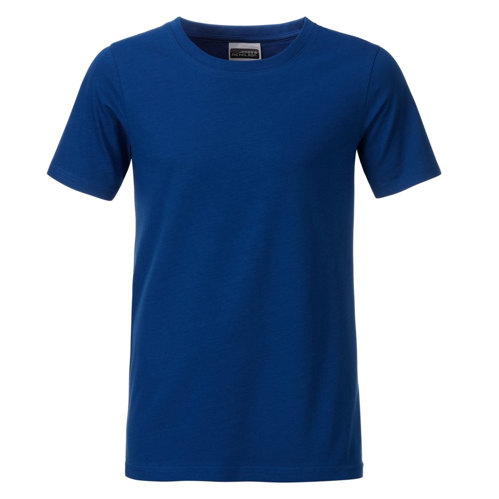 James & Nicholson Klasické chlapčenské tričko z biobavlny 8008B - Tmavá kráľovská modrá | XS
