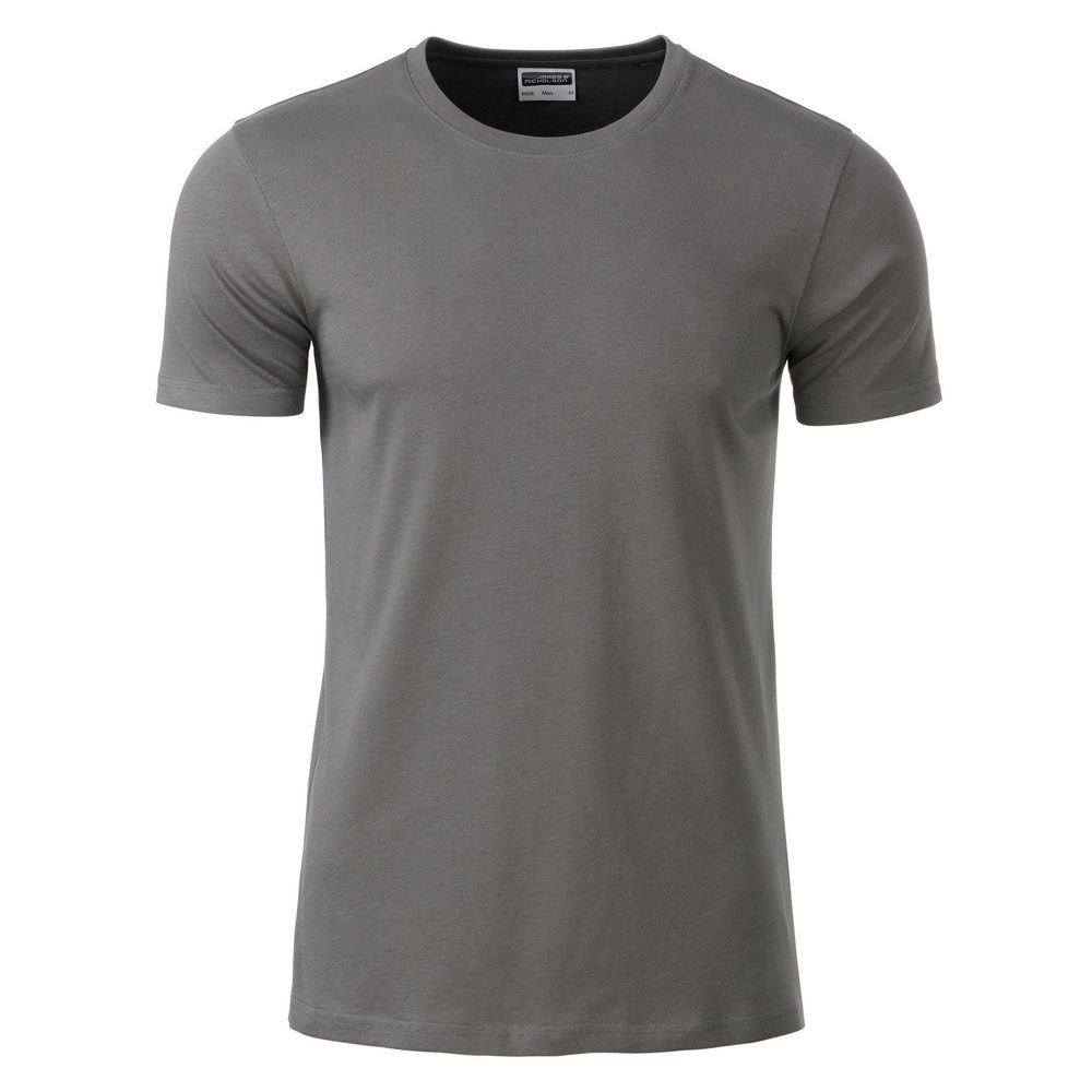 James & Nicholson Klasické pánske tričko z biobavlny 8008 - Stredne šedá | XXL