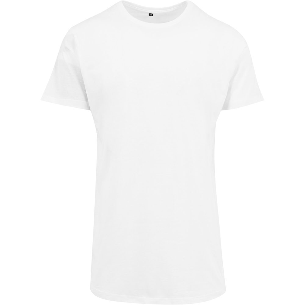 Build Your Brand Pánské tričko prodloužené délky - Bílá | XXL