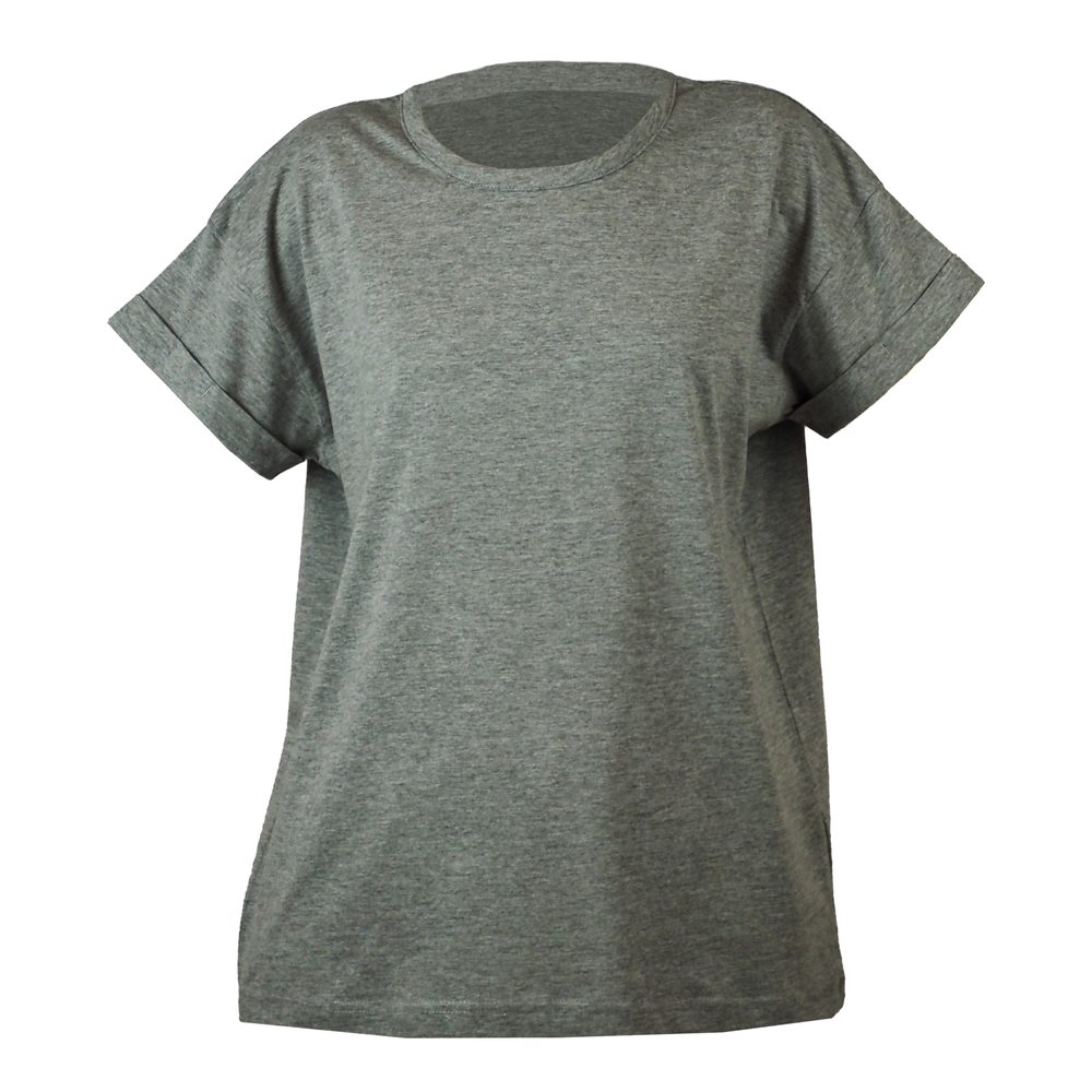 Mantis Voľné dámske tričko s krátkym rukávom - Šedý melír | L