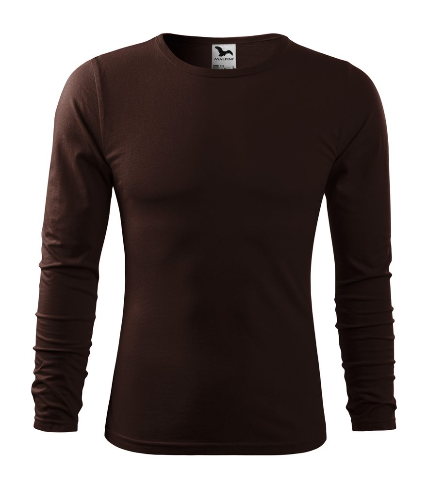 MALFINI Pánské tričko s dlouhým rukávem Fit-T Long Sleeve - Kávová | XXL