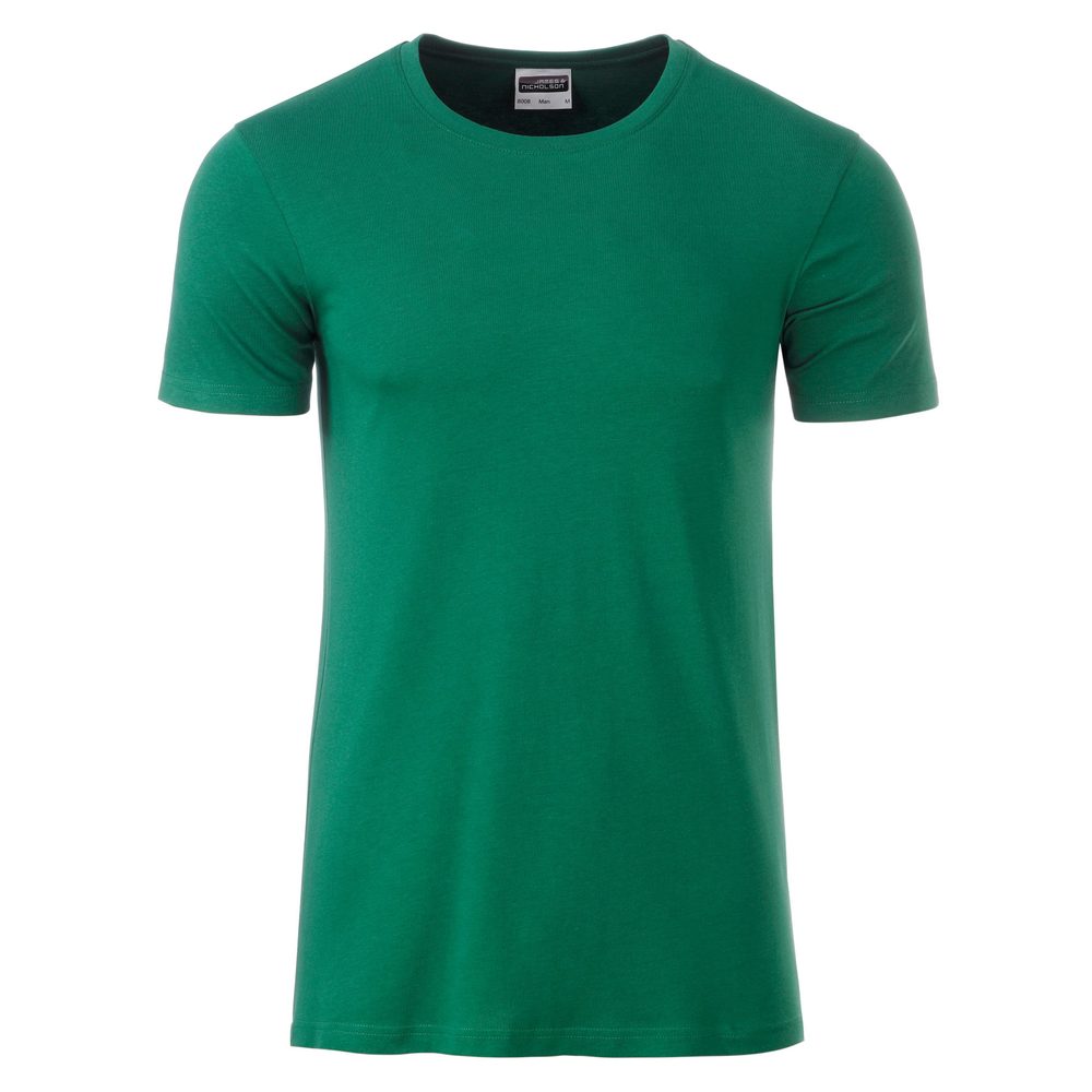 James & Nicholson Klasické pánské tričko z biobavlny 8008 - Irská zelená | L