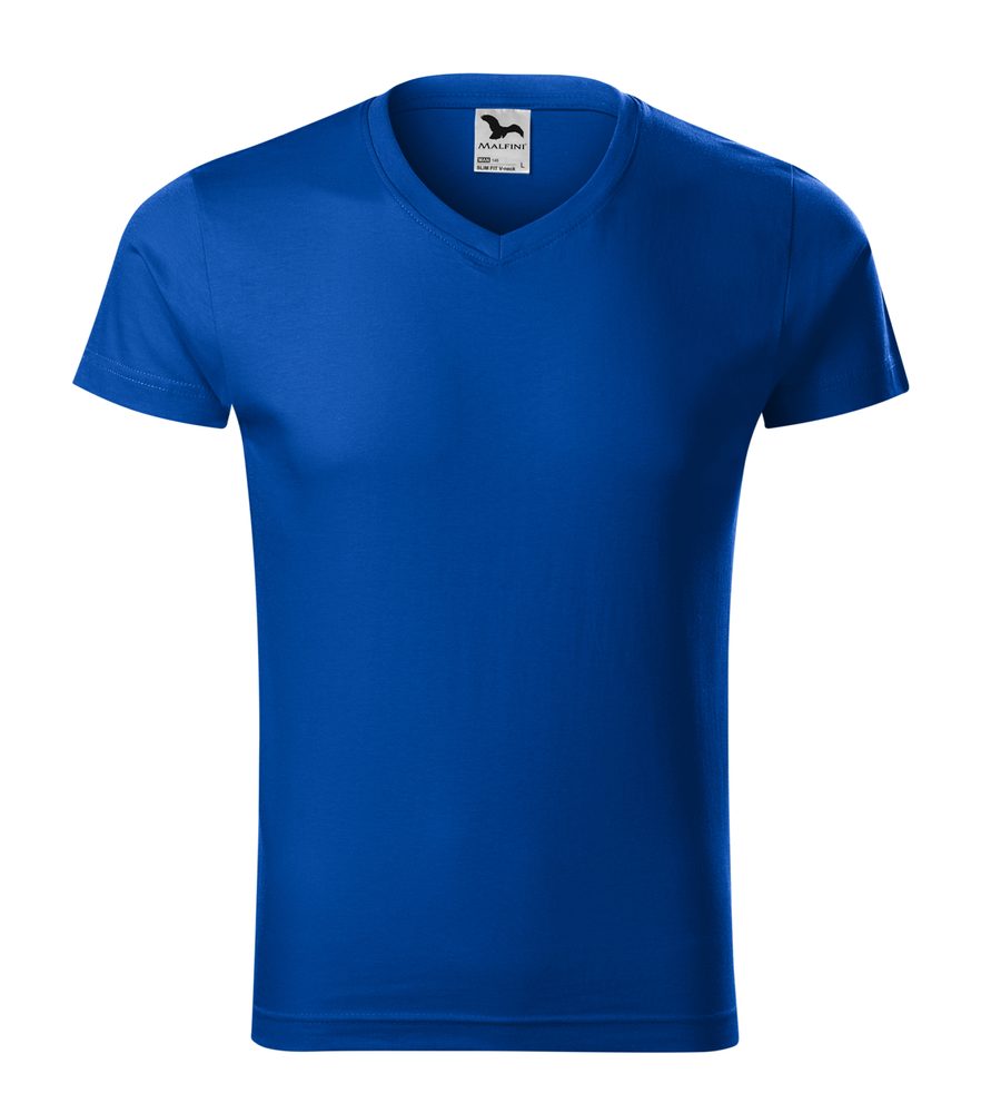 MALFINI Pánské tričko Slim Fit V-neck - Královská modrá | M